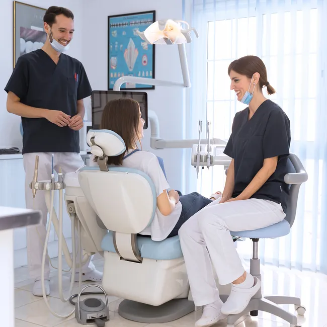 Modern dental office interior with welcoming reception area