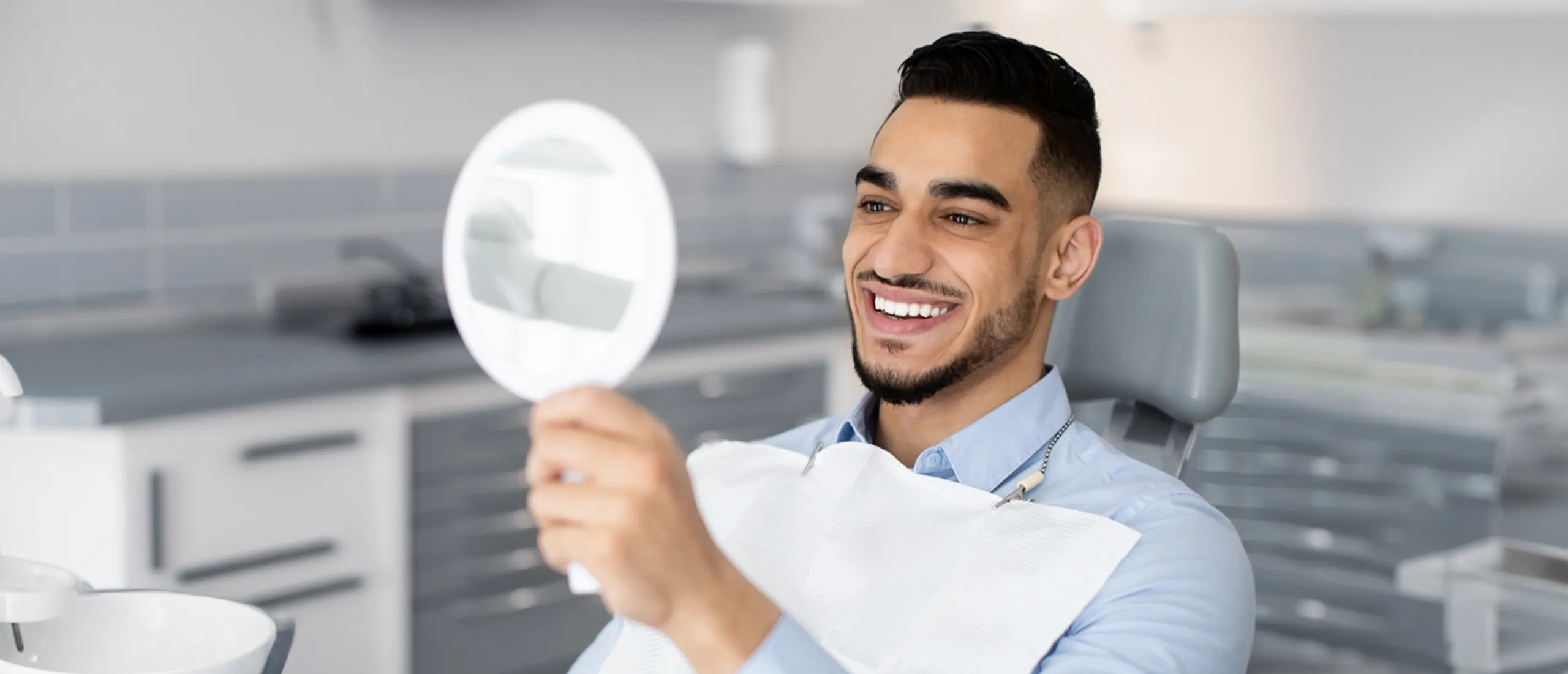 Dentist and patient consultation