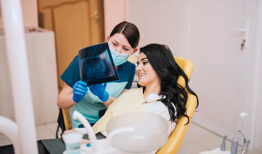 dentist examining patient