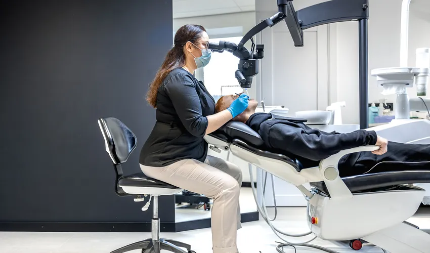 doctor doing a dental checkup